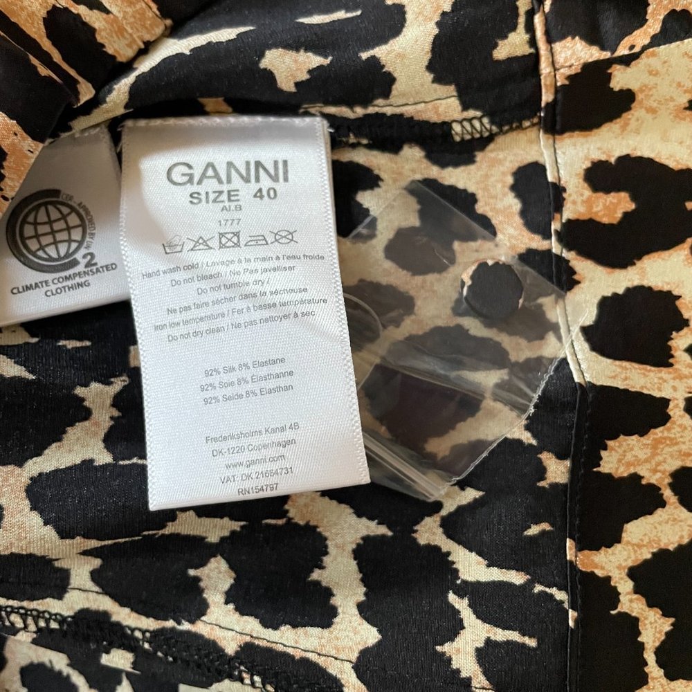 Leopard-Print Silk Satin Top from GANNI - Picture 10 of 10